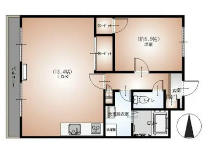 CELESTIAL NIHAMA(1LDK/8階)の間取り写真