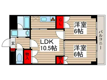 ピュアコートJ(2LDK/1階)の間取り写真