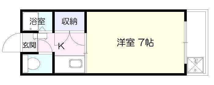 MQMハイツ(1K/3階)の間取り写真