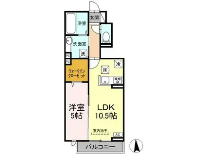 フォルビート(1LDK/1階)の間取り写真