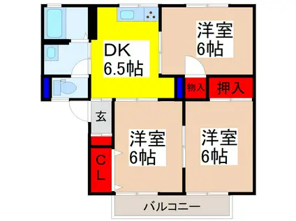 メゾン森PARTI・II(3DK/2階)の間取り写真