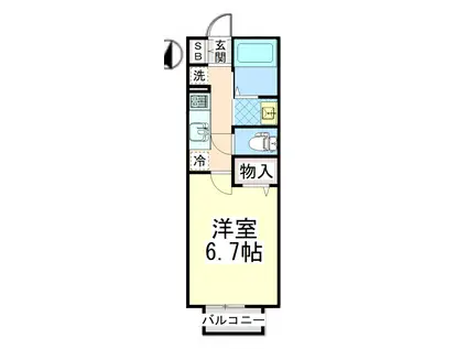 シャーメゾン本山北町(1K/2階)の間取り写真