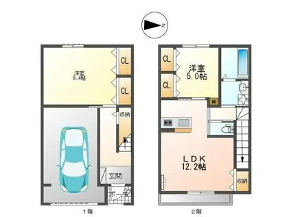 プリマステラ(2LDK/1階)の間取り写真