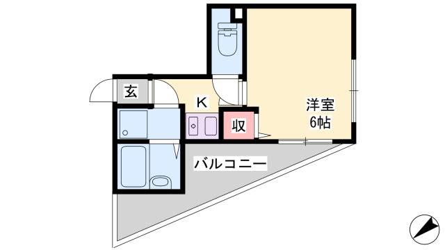 ワコーレハーバーCITY元町(1K/7階)の間取り写真