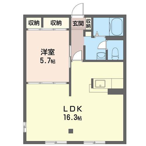 東武佐野線 佐野市駅 徒歩18分 2階建 築25年(1LDK/2階)の間取り写真
