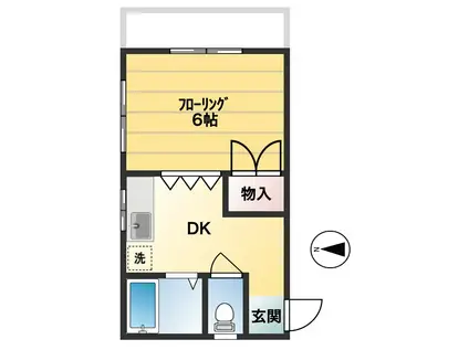 ハイツ田中(1DK/2階)の間取り写真