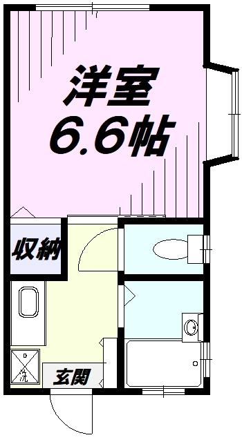 ルミエール宮寺(1K/1階)の間取り写真