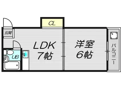 ベストレジデンス江坂A棟(1LDK/1階)の間取り写真