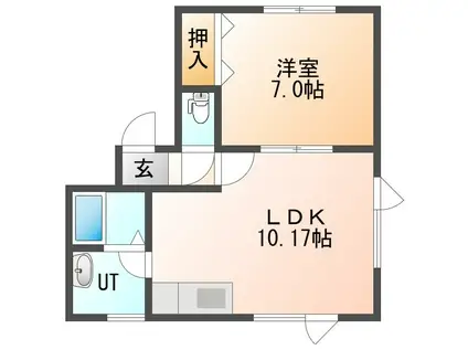 エムハイム(1LDK/2階)の間取り写真