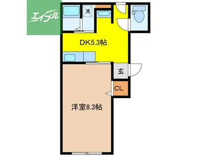 コーポ 平和(1DK/1階)の間取り写真