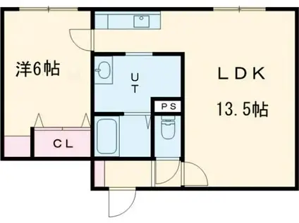 NOIR(1LDK/2階)の間取り写真