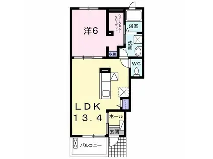 メゾン コンソラトゥールA(1LDK/1階)の間取り写真