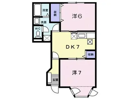 グリーンリーフ軽井沢(2DK/1階)の間取り写真