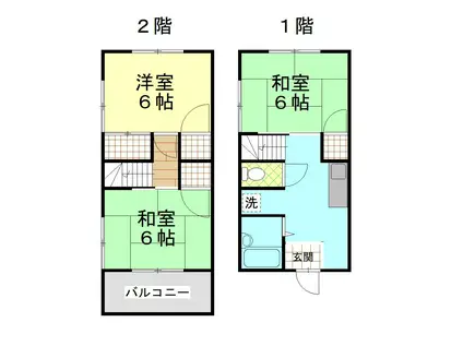 中田アパート(3K/1階)の間取り写真