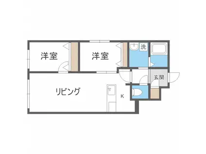 ミカーサ13(2LDK/4階)の間取り写真