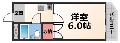 ハイツ泰陽(1K/5階)の間取り写真