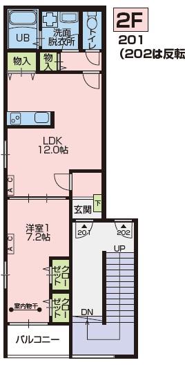 PREMIER(1LDK/2階)の間取り写真