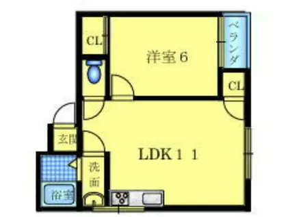平和ハイツ(1LDK/3階)の間取り写真