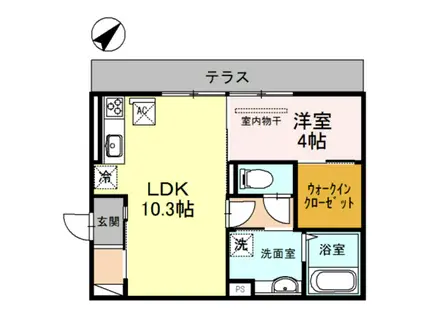 LE CIEL II(1LDK/1階)の間取り写真