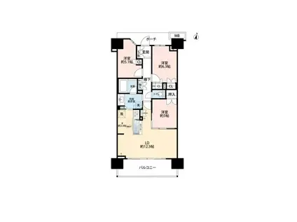 ドレッセ二子新地(3LDK/8階)の間取り写真