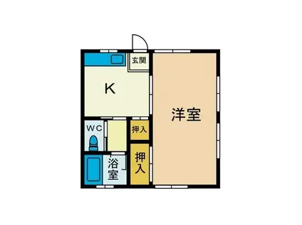 コーポシャリテ(1K/1階)の間取り写真