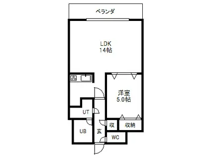 AMSビル(1LDK/3階)の間取り写真
