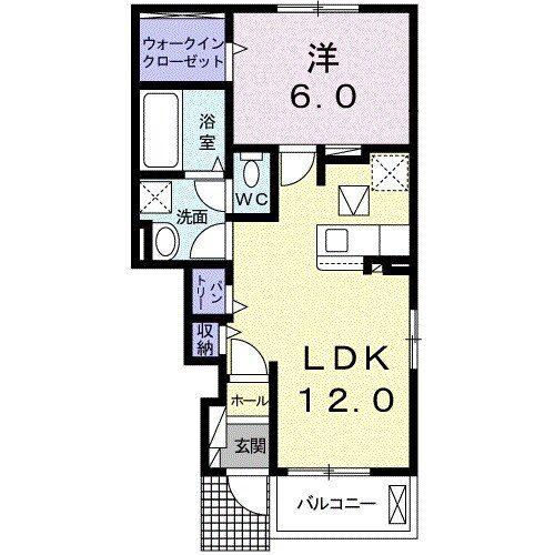 ポポラ3395(1LDK/1階)の間取り写真
