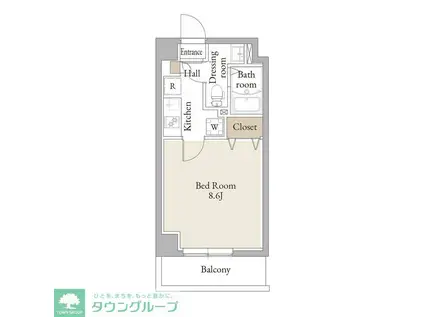 アルファコートお花茶屋II(1K/1階)の間取り写真