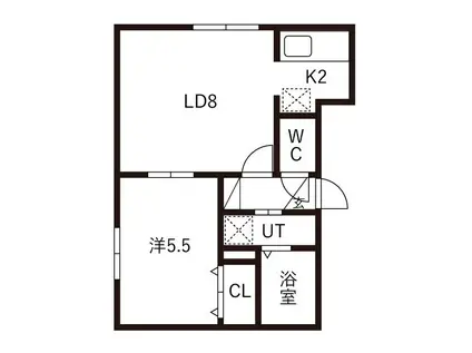 グランパーク麻生(1LDK/4階)の間取り写真