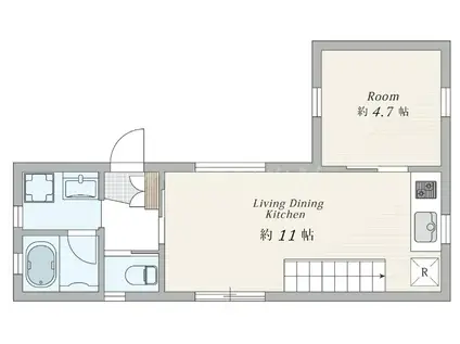 新井1丁目Sアパート(1LDK/1階)の間取り写真