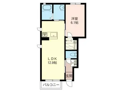 アメイジング・クレストE(1LDK/1階)の間取り写真