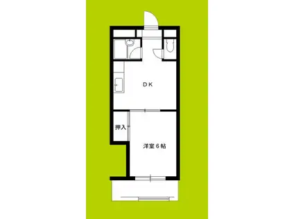 ピュアライフ福町(1DK/2階)の間取り写真