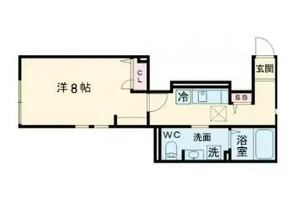 八雲ガーデンテラス(1K/1階)の間取り写真