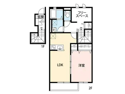 CLAIR YUZU(1SLDK/2階)の間取り写真