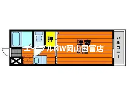 サンハイツ学南III(1K/3階)の間取り写真