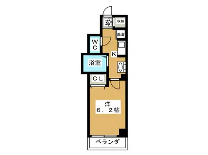 クレールメゾンMS(1K/3階)の間取り写真