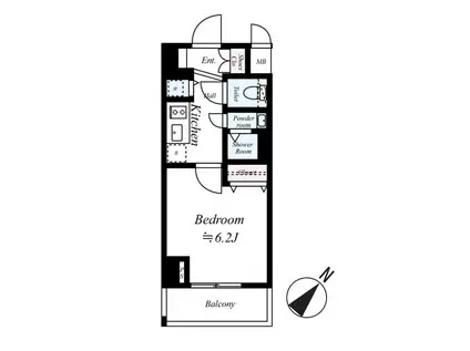 コンシェリア・デュー勝どき(1K/3階)の間取り写真