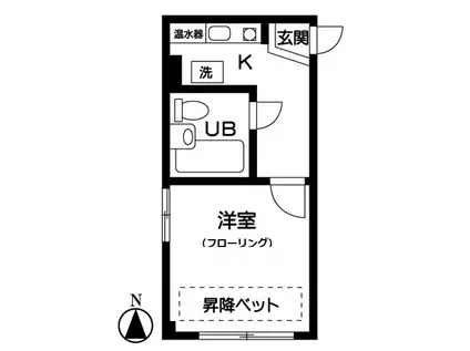 シェソワウィンII(1K/1階)の間取り写真