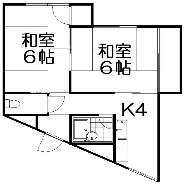 エレガンスシティ(2K/2階)の間取り写真