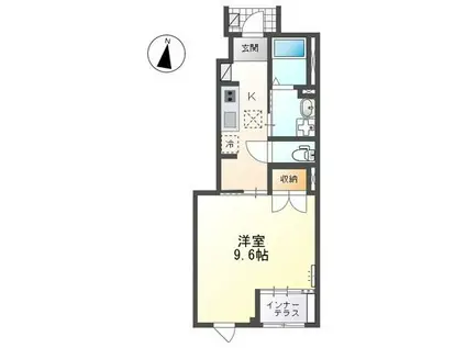 グランディール・M(1K/1階)の間取り写真