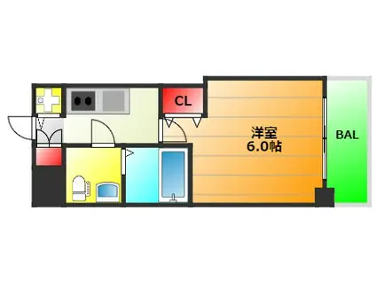 サムティ土佐堀リベラ(1K/2階)の間取り写真