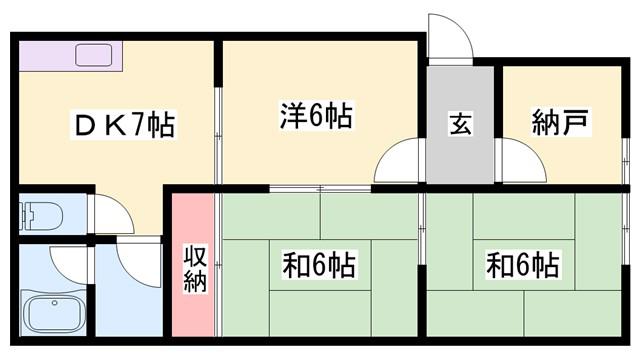 和光マンション(3DK/2階)の間取り写真