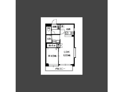 フォンス新水前寺(1LDK/2階)の間取り写真