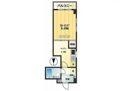 アドバンス一号館(1K/2階)の間取り写真
