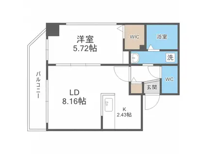 ブランカシータ(1LDK/1階)の間取り写真