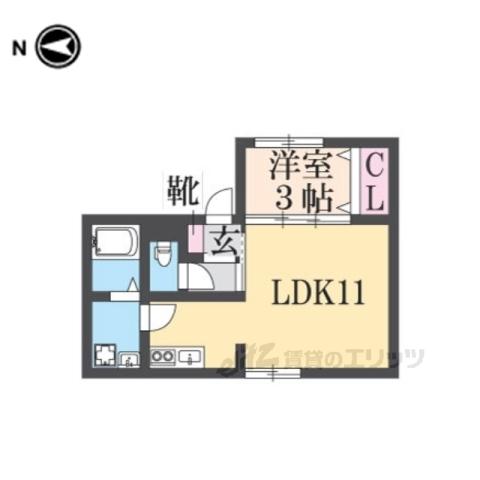 LALAくずは(1LDK/1階)の間取り写真