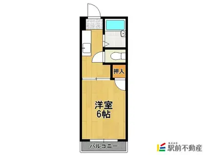 ヴィリッヂ鳥栖(1K/1階)の間取り写真