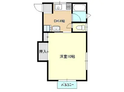 コーポ及川(1K/1階)の間取り写真