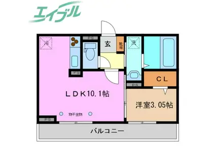 ルミエール(1LDK/3階)の間取り写真