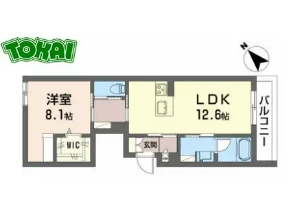 シャーメゾン松阪中央(1LDK/3階)の間取り写真